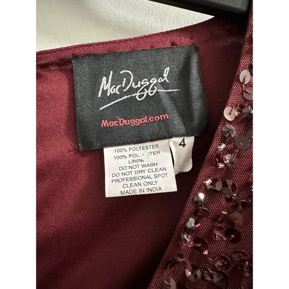 Elegant Burgundy Sequin Dress - Picture 7 of 16